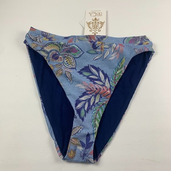 Becca South Pacific‎ Danielle French Cut Womens Swim Bottom Blue Medium NWT 6272 - Picture 1 of 6